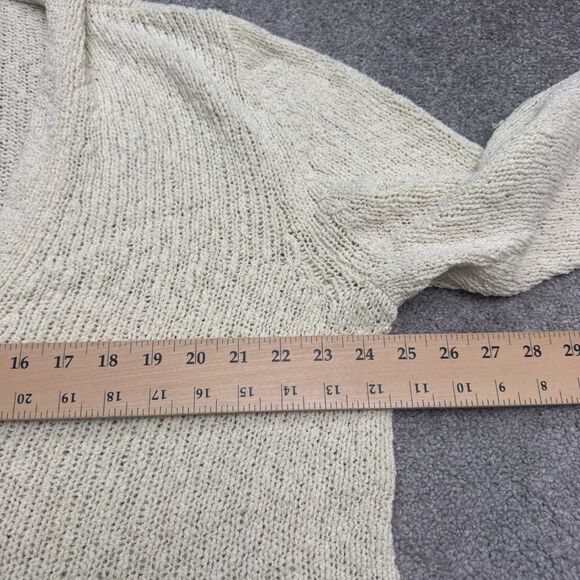 J.Jill Crochet Hoodie Pullover Sweater Womens 3X Plus Cream Cotton Nylon Knit - Picture 10 of 12